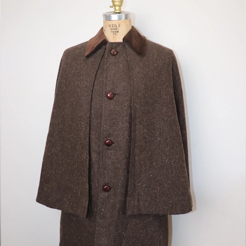 Vintage Bespoke Gentleman's Inverness Cape or Ulster Cape by Connock & Lockie - Picture 3 of 16